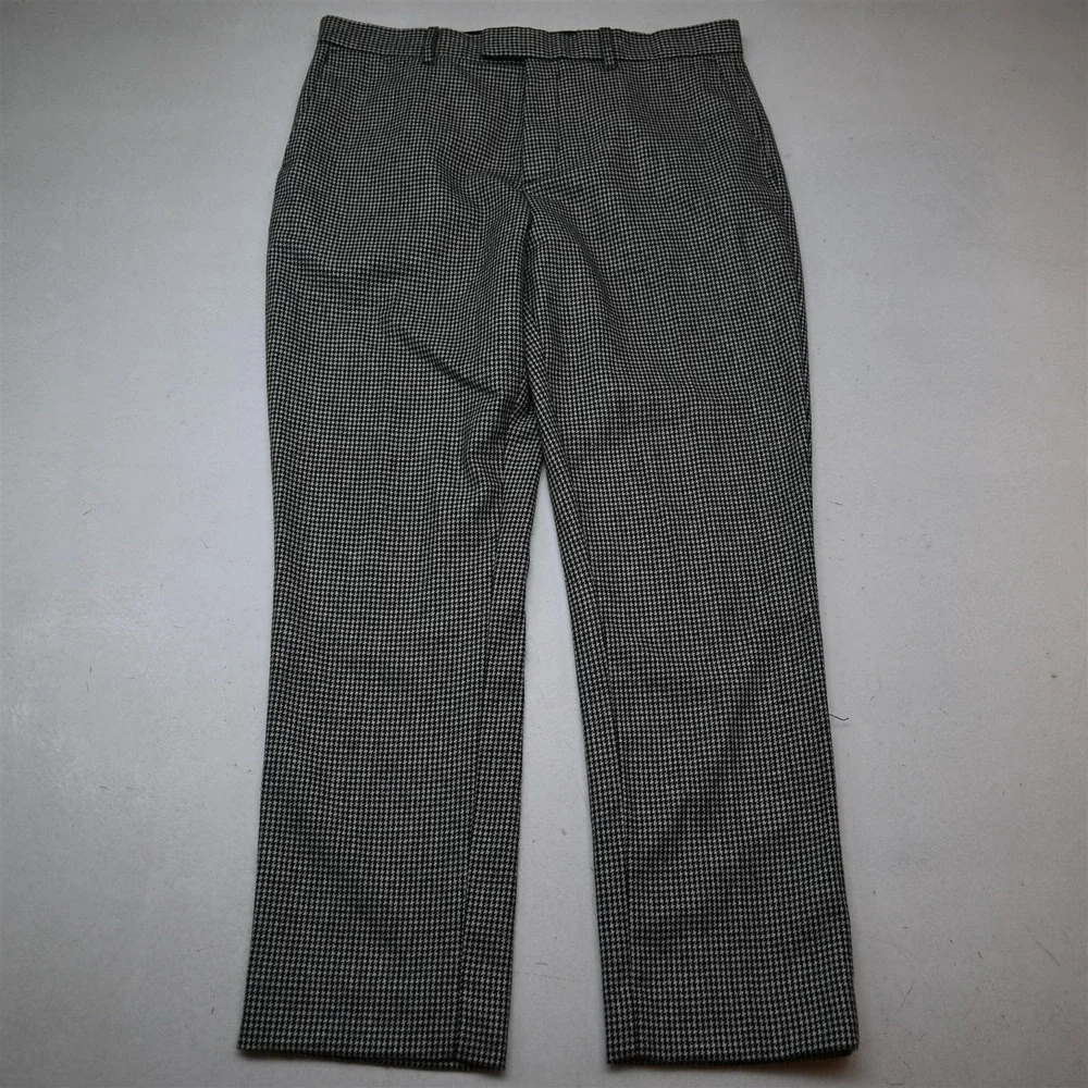 Banana Republic 44R 34x32 Houndstooth Wool Flannel Tailored Jacket Pants Suit